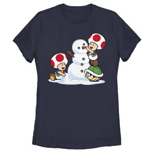 Women's Nintendo Toad Snowman T-Shirt - 1 of 4