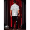 Lars Amadeus Men's Short Sleeve Button Down 70s Disco Costume Party Sparkle Sequin Dress Shirt - 3 of 4