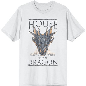 House Of The Dragon Dragon Head Logo Men's White T-shirt - 1 of 2