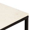 vidaXL Coffee Table White 15.7"x15.7"x13.8" Real Stone with Marble Texture - 4 of 4