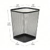 LunaLulinlk Black Metal Mesh Trash Bin Wastepaper Basket, Set of 4, Square, for Office - 3 of 4