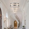 LLHZSY 28" Wide Multi-layer Icicle Crystal Chandelier 15-Light Fixture for Dining Room Living Room-Chrome - 2 of 4