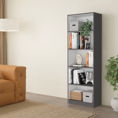 FURNIinspire Decorative Bookshelf 4 Shelves Bookcase Book Shelf, Tall Corner Shelf, Storage Organizer, Book Stand, Multicolored, 11.77"*24.7"*71.1"