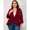 Coolmee Women's Plus Size Blazer Long Sleeve Classic Draped Open Front Work Office Blazer Jackets - 4 of 4