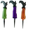 Northlight Set of 3 Striped Witch Leg Lighted Halloween Outdoor Pathway Markers with Timer - 4 of 4