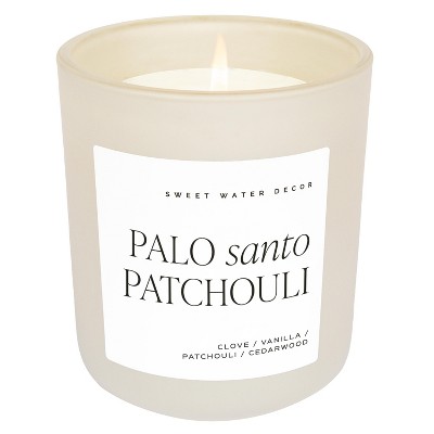 Matte White Ceramic Jar Candle-Palo Santo Wood