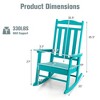 Costway Patio Rocking Chair All-Weather HDPE Rocker High Back Porch White\Grey\Turquoise - 4 of 4