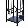 Panacea Firewood Rack Hearth Center with Fireplace Brush, Tong, Shovel, Poker, and Storage Shelf for Indoor and Outdoor Fireplaces, Black - 4 of 4