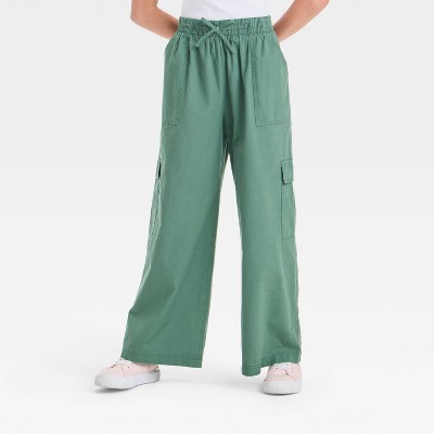 Girls' Wide Leg Soft Cargo Pants - art class™