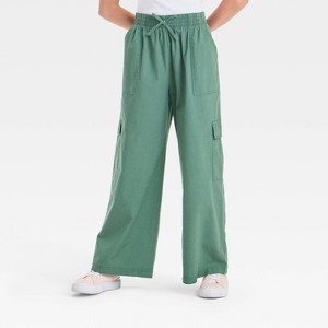 Girls' Wide Leg Soft Cargo Pants - art class™ - 1 of 3