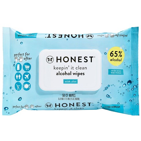 The Honest Company Toallitas desinfectantes con alcohol, Mata el 99% de  los gérmenes, hechas con aloe