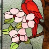 Chloe Lighting Hibiscus Cardinal Tiffany-Style Animal Stained Glass Window Panel 25`` Height - 3 of 4