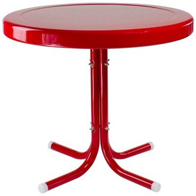 Northlight 22" Outdoor Retro Tulip Side Table, Red