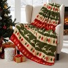 Lomsoe Christmas Blanket Red Reindeer Flannel Throw Warm Blanket for Couch Bedroom Bed Sofa Office Winter Travel. - 3 of 4