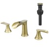 Kumasinova 8" Bathroom Faucet 3 Hole with Pop-Up Drain,Bathroom Sink Faucet with Dual Lever Handles,Brushed Brass Bathroom Faucets with Hose - 2 of 4