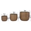 VisioGear 3PCS Ceramic Flowerpot, Modern Planter for Patio, Garden, Windowsill, Antique Bronze, 14.6"*14.6"*12.1" - 3 of 4