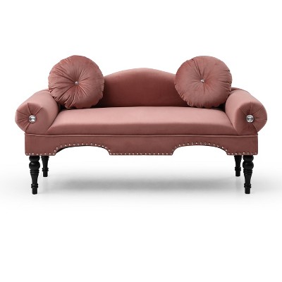NicBex 54 Inch Velvet Loveseat Sofa with Nailhead Trim Modern Upholstered 2 Seater Couch with Wood Legs for Living Room,Apartment
