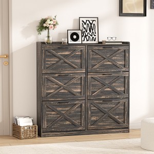 Shoe Storage Cabinet with 6 Flip Drawers - 1 of 4