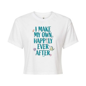 Women's - Disney - Happily Ever After Ariel Cropped Graphic T-Shirt - 1 of 4