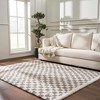 Hauteloom Kieu Taupe Checkered Plush Rug - 2 of 4