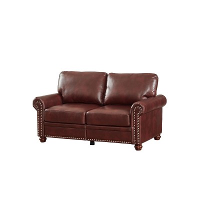 NicBex 59.45 Inch Faux Leather Storage Loveseat Sofa,2-Seat Upholstered Sofa for Living Room,Small Space,Office,Apartment