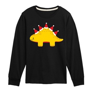 Boys' - Instant Message - Christmas Dino Long Sleeve Graphic T-Shirt - 1 of 4