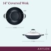 Anolon Advanced Home 14" Hard Anodized Nonstick Wok with Side Handle and Lid Onyx - image 4 of 4