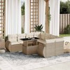 vidaXL Patio Sofa Set with Cushions Beige Poly Rattan - Beige and Cream Without Storage - 2 of 4