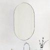 FONTOI Silver Metal Oval Mirror, Modern Decorative Wall Accent  Minimalist Design for Living Room, Bedroom, Office or Entryway, Silver, 33"*20"*1.1" - 2 of 4