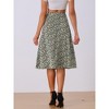 Allegra K Women's Chiffon Summer Vintage Floral Print A-Line Midi Skirts - 4 of 4