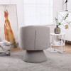 Swivel Accent Chair Armchair, Round Barrel Chair in Fabric for Living Room Bedroom - 2 of 4