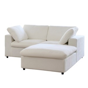 Lesly Square Arm Fabric Rectangle Removable Covers Sectional Sofa - 1 of 4