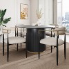Christopher Knight Home Dalenor 5 PiecesIron Frame Dining Set with Round Pedestal Table, Beige/Black - 2 of 4