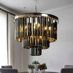ALOADECOR Glam Dual-Use Crystal Chandelier 10-Light Contemporary Ceiling Fixture for Versatile Interior Lighting - 1 of 4