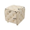 NicBex Modern Velvet Upholstered Ottoman,Exquisite Small End Table,Soft Foot Stool,Dressing Makeup Chair for Living Room,Bedroom,Entryway - 3 of 4