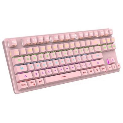 Wired USB 87 Keys Mechanical Keyboard Blue Axis Gaming E-sports RGB Luminous Computer Ergonomic Keyboard For PC Laptop Desktop