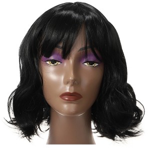 Unique Bargains Women Synthetic Fibre Curly Human Hair Wigs 14" with Wig Cap - 1 of 4