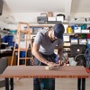 Costway 48''x24'' Adjustable Height Workbench Mobile Tool Bench Bamboo Top w/Caster Nature\ Coffee - 2 of 4