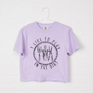 Simply Sage Market Women's I Like To Play In The Dirt Short Sleeve Relaxed Fit Cropped Tee - 1 of 4