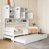 TiramisuBest Twin Size Wooden Daybed With Twin Size Trundle - White Wood Design - 4 of 4