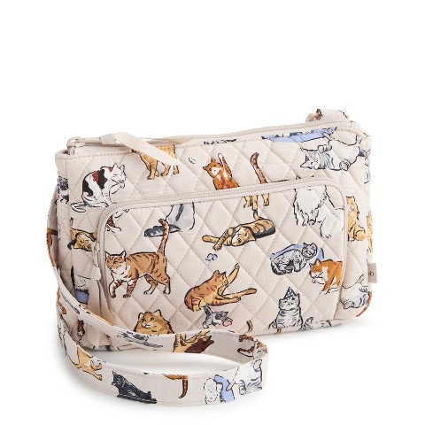 Vera Bradley Women's Outlet Cotton Little Hipster Crossbody Bag A Cat's Life