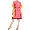 LA LEELA Women's Summer Front Open Vacation Beachwear Mini Bathing Suit Soft Beach Holiday Swimwear Coverups Duster Cardigan 2X-3X Yellow, Abstract - 4 of 4