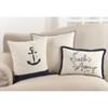20"x20" Oversize Down Filled Striped Flange Square Throw Pillow Ivory - Saro Lifestyle: Modern Cotton Duck Feather Filled, Zippered - 3 of 3
