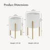 LuxenHome 2-Piece Diamond Pattern Round Metal Cachepot Planter Set - 3 of 4