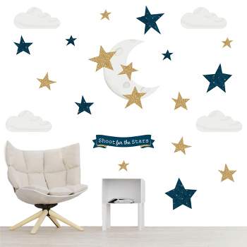Big Dot of Happiness Twinkle Twinkle Little Star - Peel and Stick Nursery and Kids Room Vinyl Wall Art Stickers - Wall Decals - Set of 20