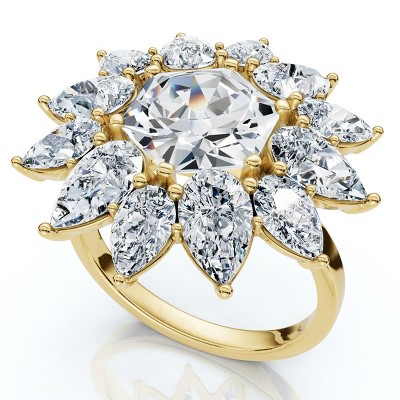 Pompeii3 Certified 5Ct Hexagon Diamond High Jewelry Ring 14k Gold or Platinum Lab Created