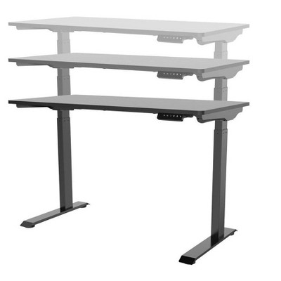 Black Adjustable Height Standing Desk with Wood Top