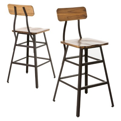 Set of 2 28" Rugar Wood Counter Height Barstools Natural - Christopher Knight Home