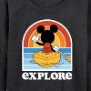 Women's - Disney - Mickey Kayak Explore Lightweight French Terry Wide Neck Long Sleeve Graphic Shirt - 2 of 4