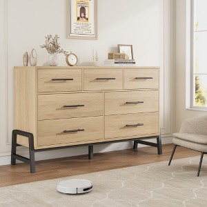 COZONY 52" Wide 7-Drawer Dresser, Freestanding Wood Storage Chest with Smooth Gliding Drawers for Bedroom, Living Room, Entryway Organization - 1 of 4